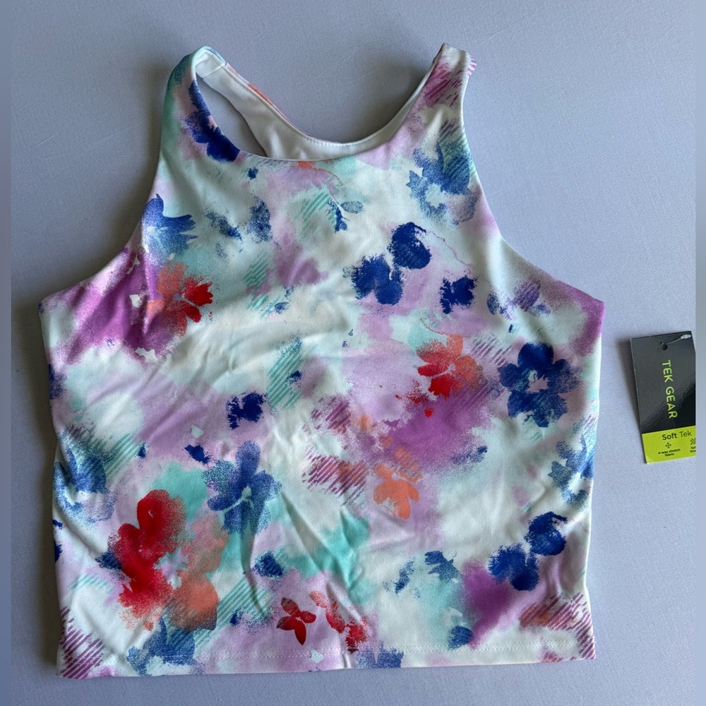 Tek Gear Girl’s Colorful Floral Workout Tank Top